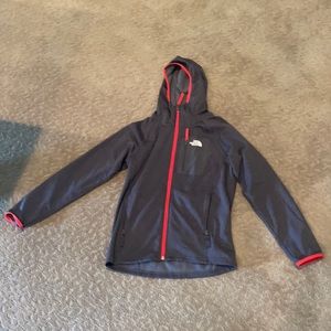 The North Face Gray/Red Hoodie Kids L